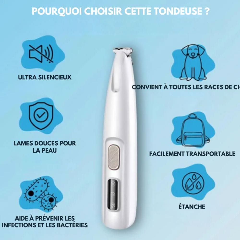 Glevato | SilentPet Trimmer – Silent Fur Trimmer for Sensitive Areas on Dogs & Cats