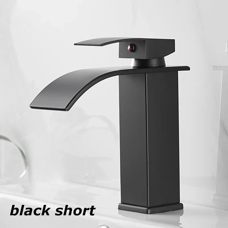 Glevato Sink Mixer Aqualis Noir | Stainless Steel | Hot & Cold Water | For Bathroom & Guest Toilet