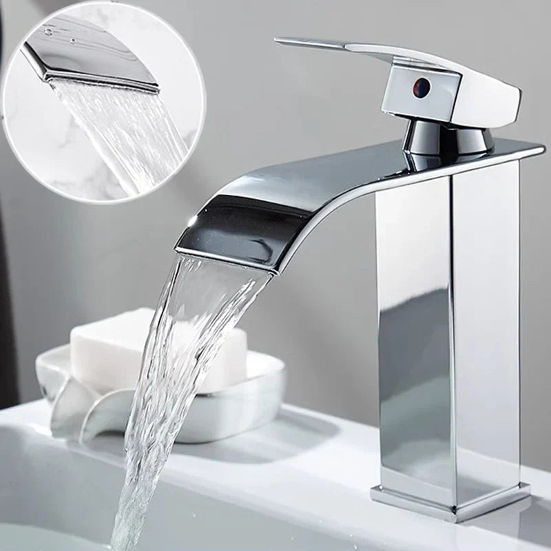 Glevato Sink Mixer Aqualis Noir | Stainless Steel | Hot & Cold Water | For Bathroom & Guest Toilet