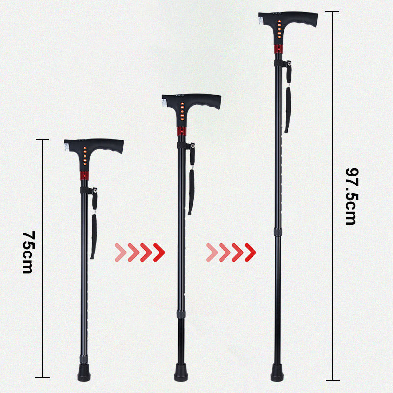 Glevato | Smart Walking Stick | LED Light Radio Emergency Alarm | Adjustable