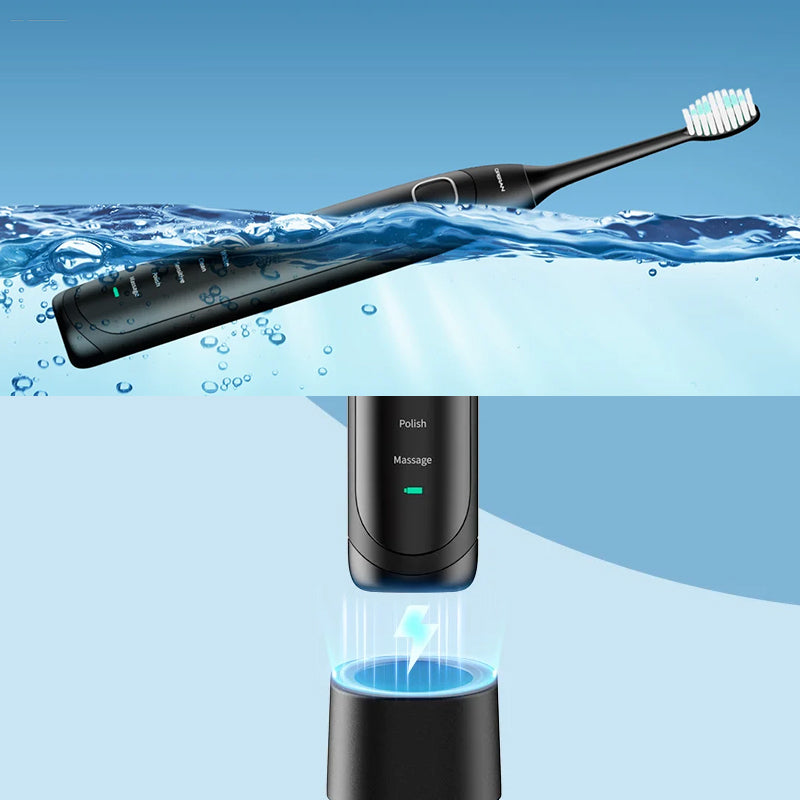 Glevato | Sonic Electric Toothbrush | 6 Modes & IPX7 Waterproof | White, Black, Pink