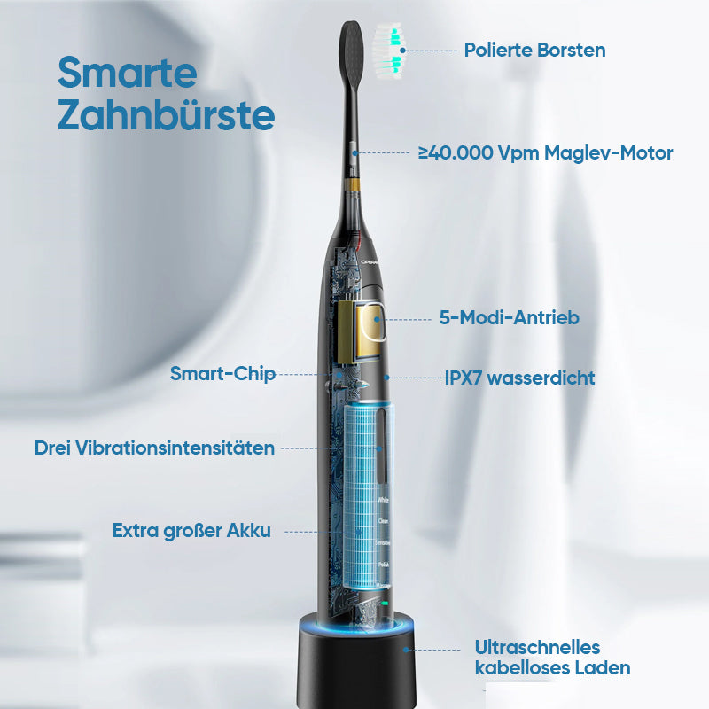 Glevato | Sonic Electric Toothbrush | 6 Modes & IPX7 Waterproof | White, Black, Pink