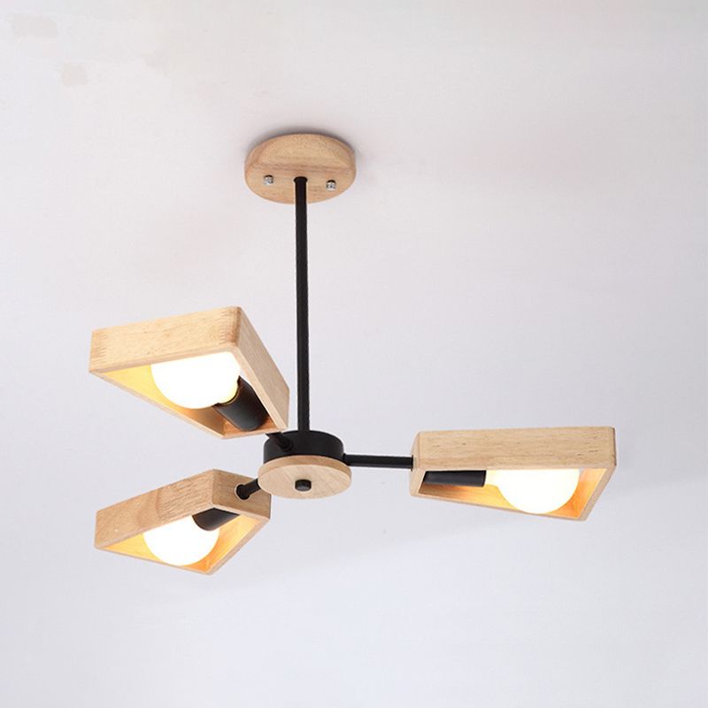 Glevato | Sputnik Chandelier Made of Wood | Modern Geometric Design