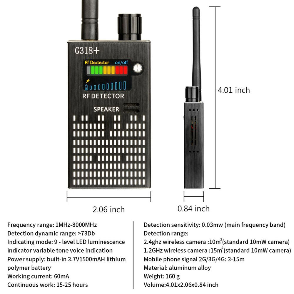 Glevato | Spy Signal Detector, RF Detector, Hidden Camera, Laser Lens, GSM-GPS Device Finder
