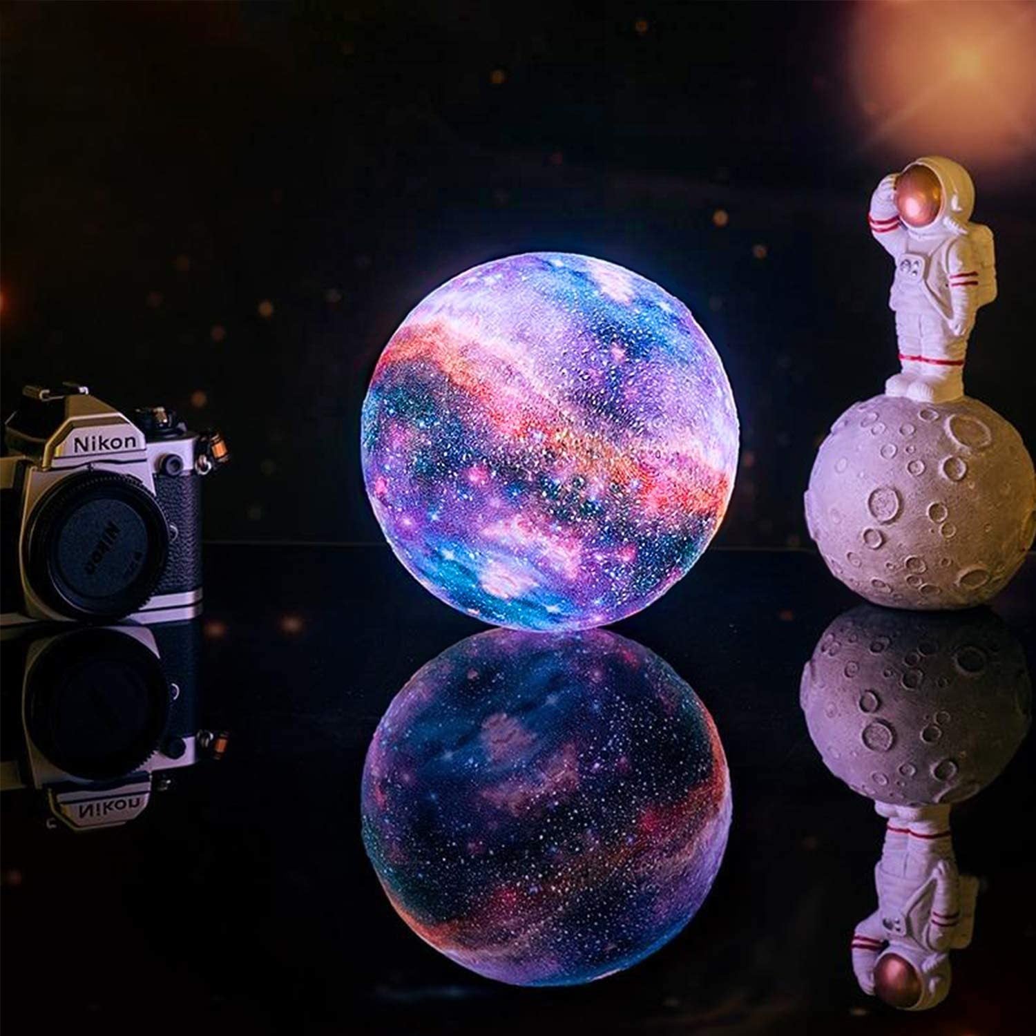 Glevato | Star Pattern Night Light | Touch Control, Rechargeable