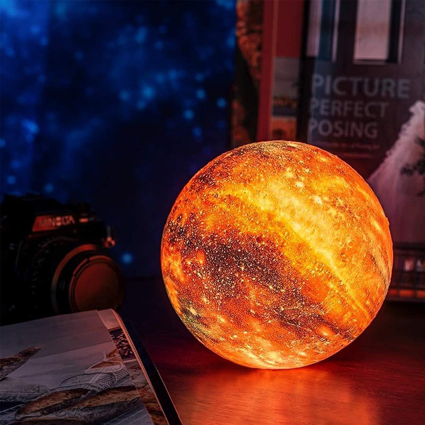 Glevato | Star Pattern Night Light | Touch Control, Rechargeable