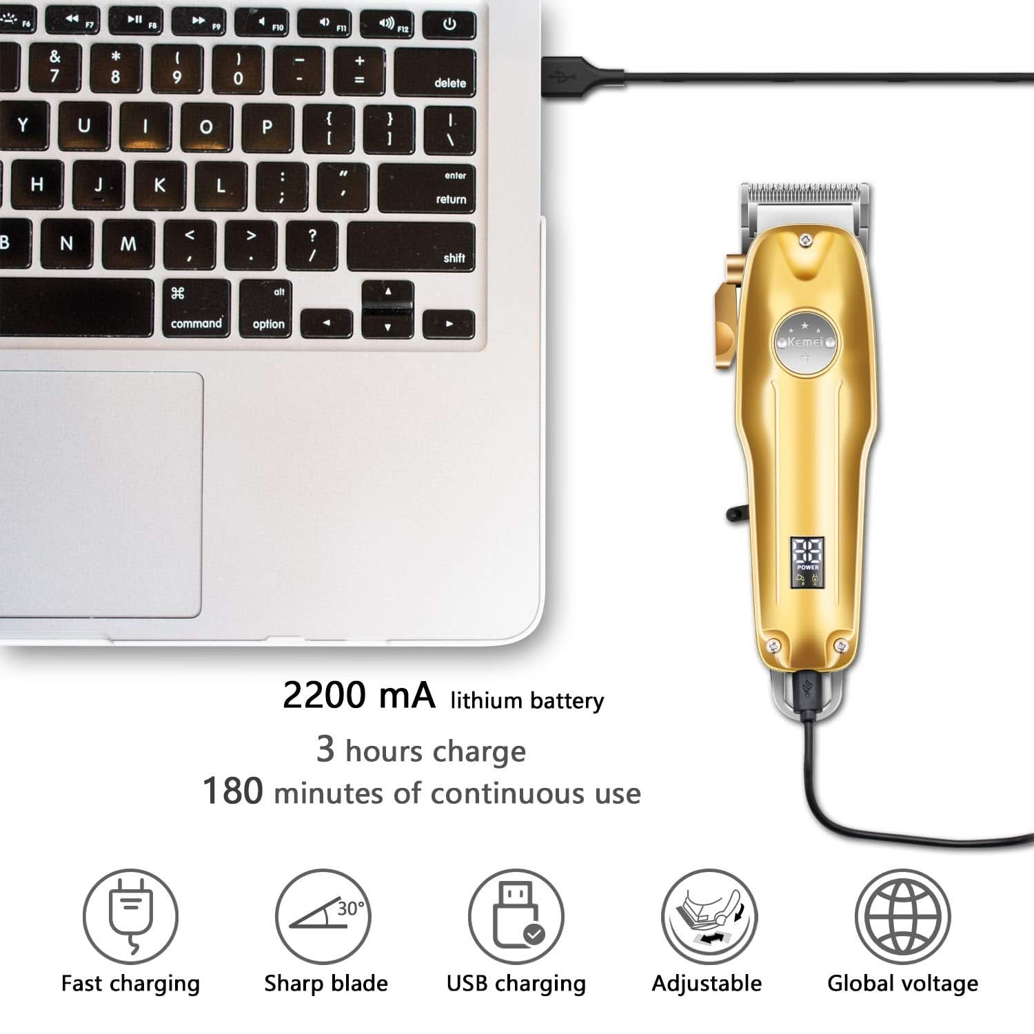 Glevato | SteelEdge X3 3-in-1 Trimmer & Shaver | Precision & Wireless | Black