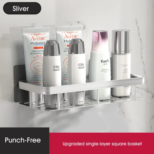 Glevato | Stylish and Practical No-Drill Shower Corner Shelf – Space-Saving Bathroom Storage Rack