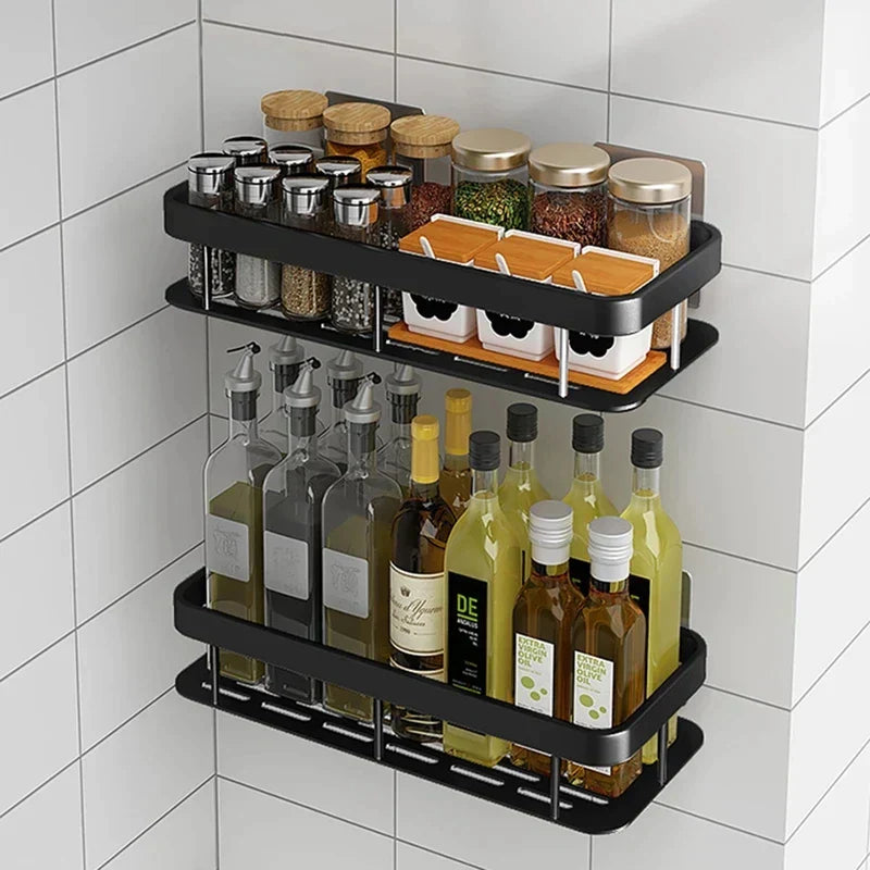 Glevato | Stylish and Practical No-Drill Shower Corner Shelf – Space-Saving Bathroom Storage Rack