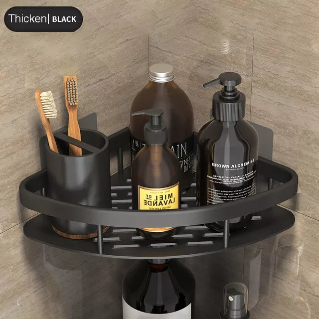 Glevato | Stylish and Practical No-Drill Shower Corner Shelf – Space-Saving Bathroom Storage Rack