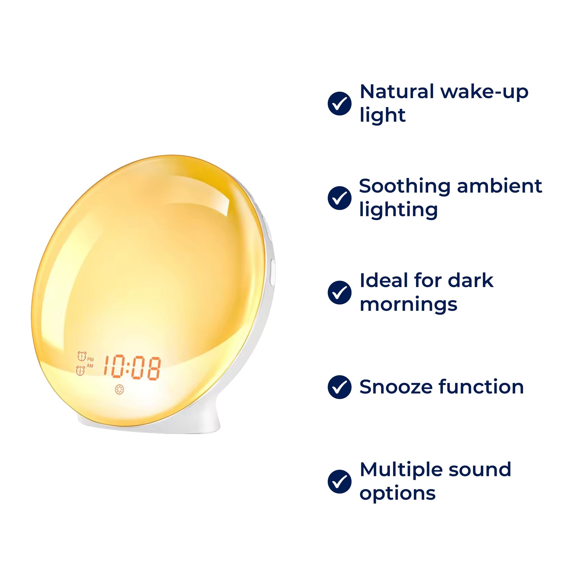 Glevato | Sunrise Alarm Clock | Natural Wake-Up Light with Ambient Lighting for Deep Sleepers & Dark Mornings