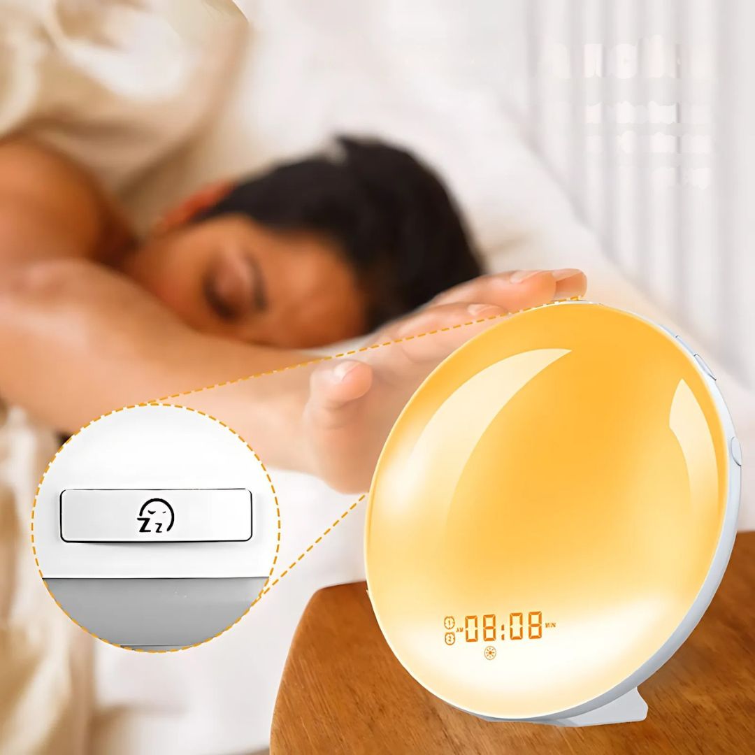 Glevato | Sunrise Alarm Clock | Natural Wake-Up Light with Ambient Lighting for Deep Sleepers & Dark Mornings