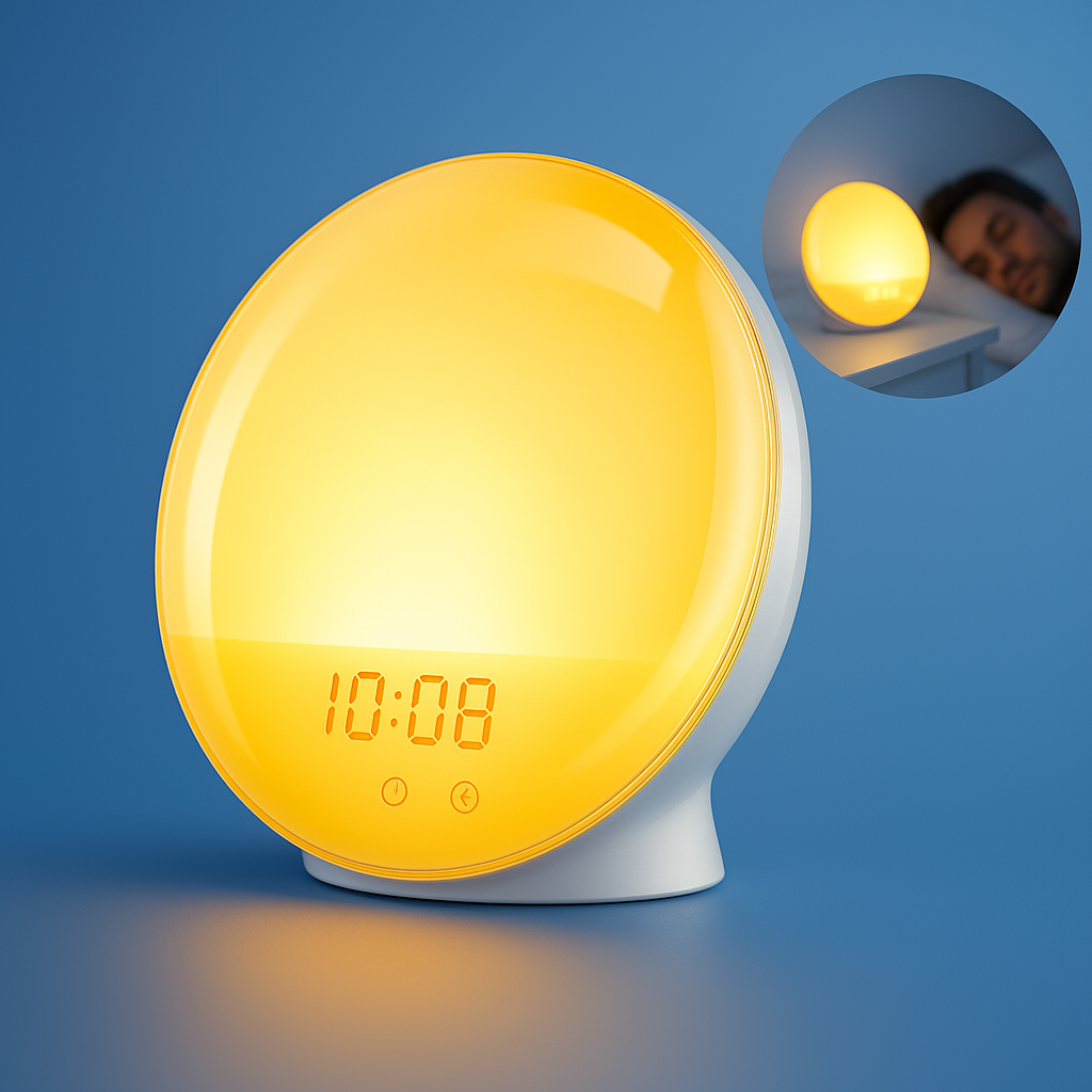 Glevato | Sunrise Alarm Clock | Natural Wake-Up Light with Ambient Lighting for Deep Sleepers & Dark Mornings