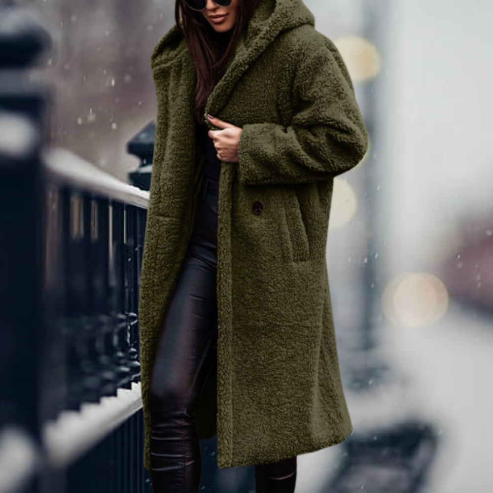 Glevato - The Coziest Elegance Faux Fur Hoodie Jacket