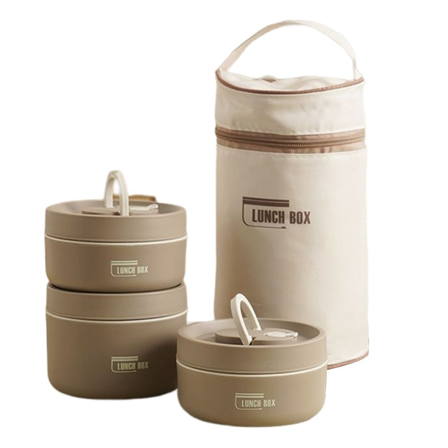 Glevato | ThermoBox Multi-Layered Insulated Lunchbox with FREE Carry Bag