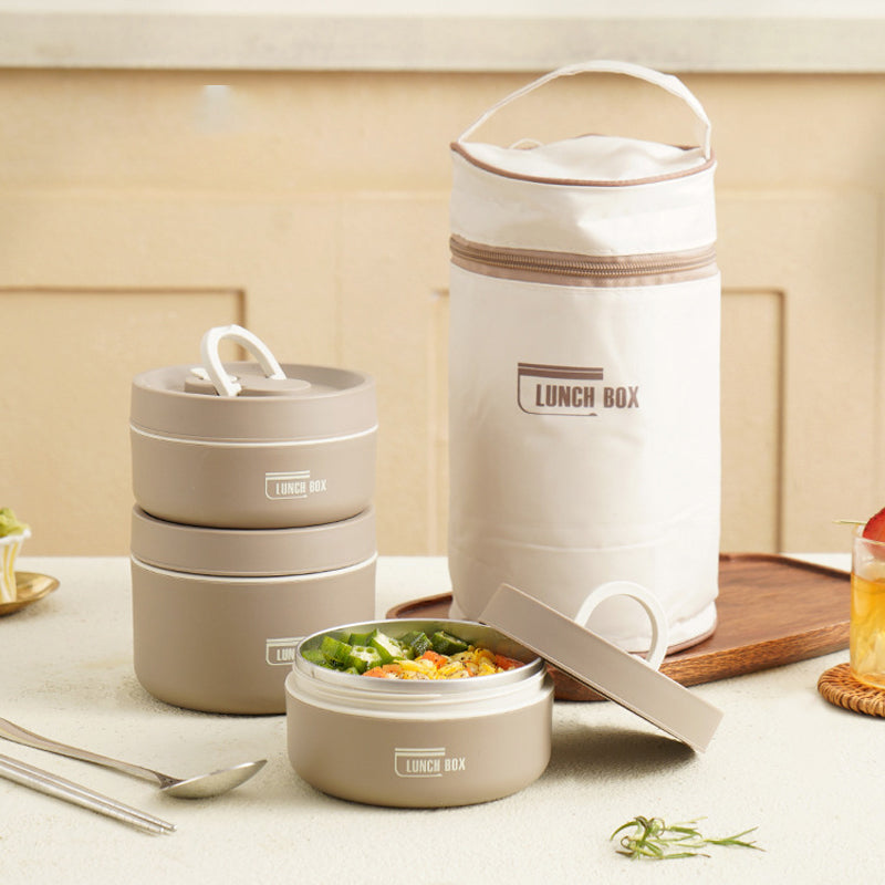 Glevato | ThermoBox Multi-Layered Insulated Lunchbox with FREE Carry Bag
