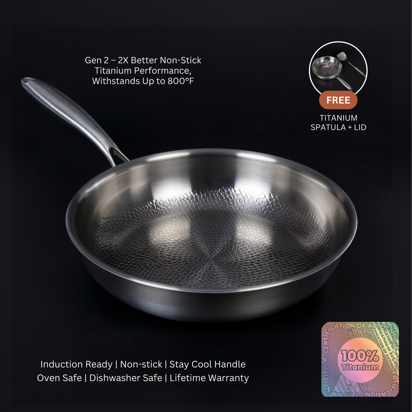Glevato | Titanium Frying Pan | Non-Toxic, Naturally Non-Stick & Perfect for Healthy Cooking