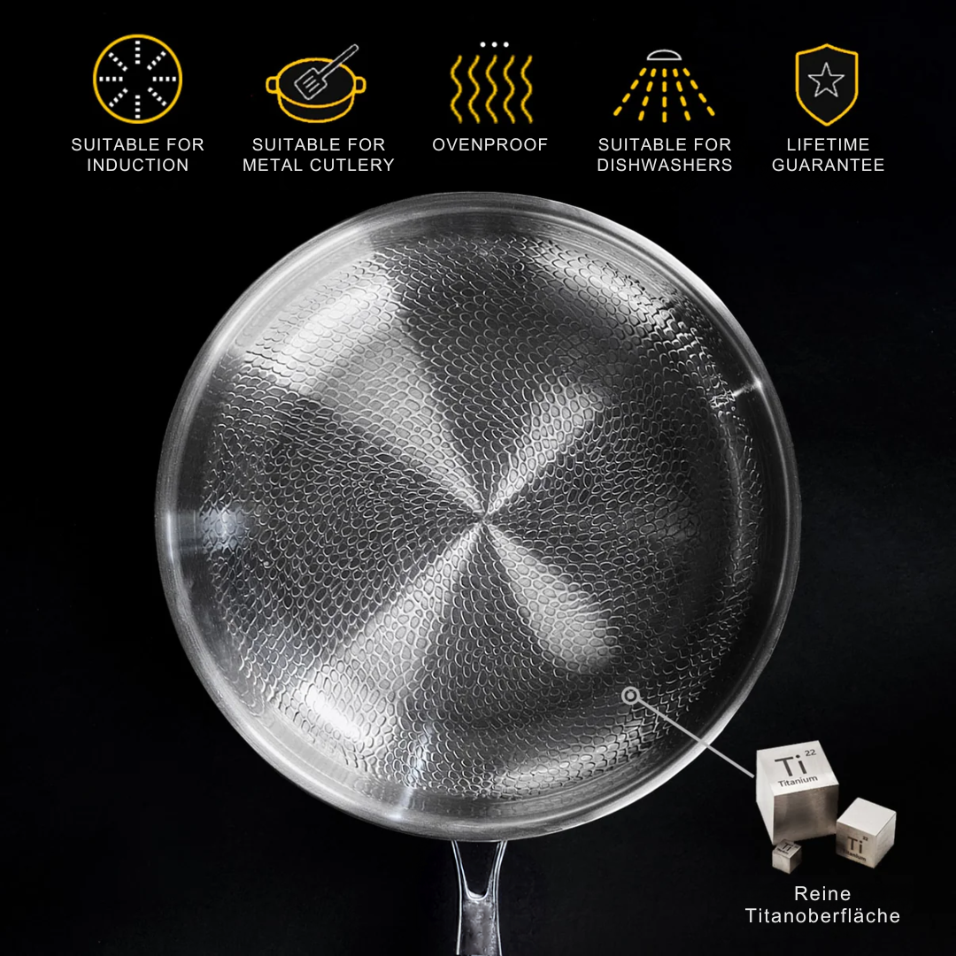 Glevato | Titanium Frying Pan | Non-Toxic, Naturally Non-Stick & Perfect for Healthy Cooking