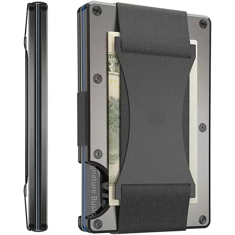 Glevato | Titanium Matte Cobalt Cardholder – Slim & Stylish RFID Wallet for Men & Women