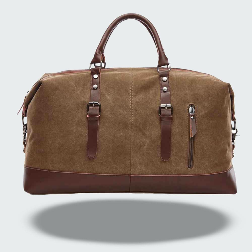 Glevato | Travel Duffle Bag in Waxed Canvas – Durable and Waterproof with Leather Details