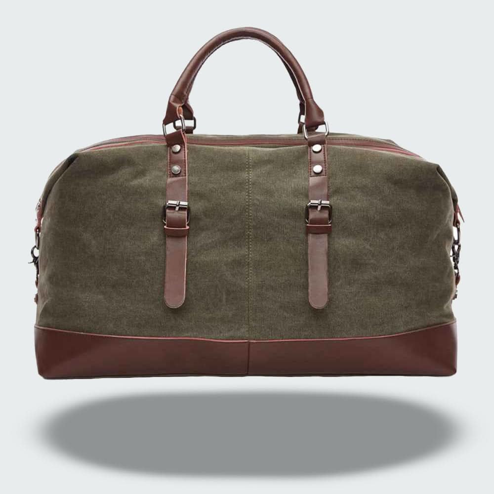 Glevato | Travel Duffle Bag in Waxed Canvas – Durable and Waterproof with Leather Details