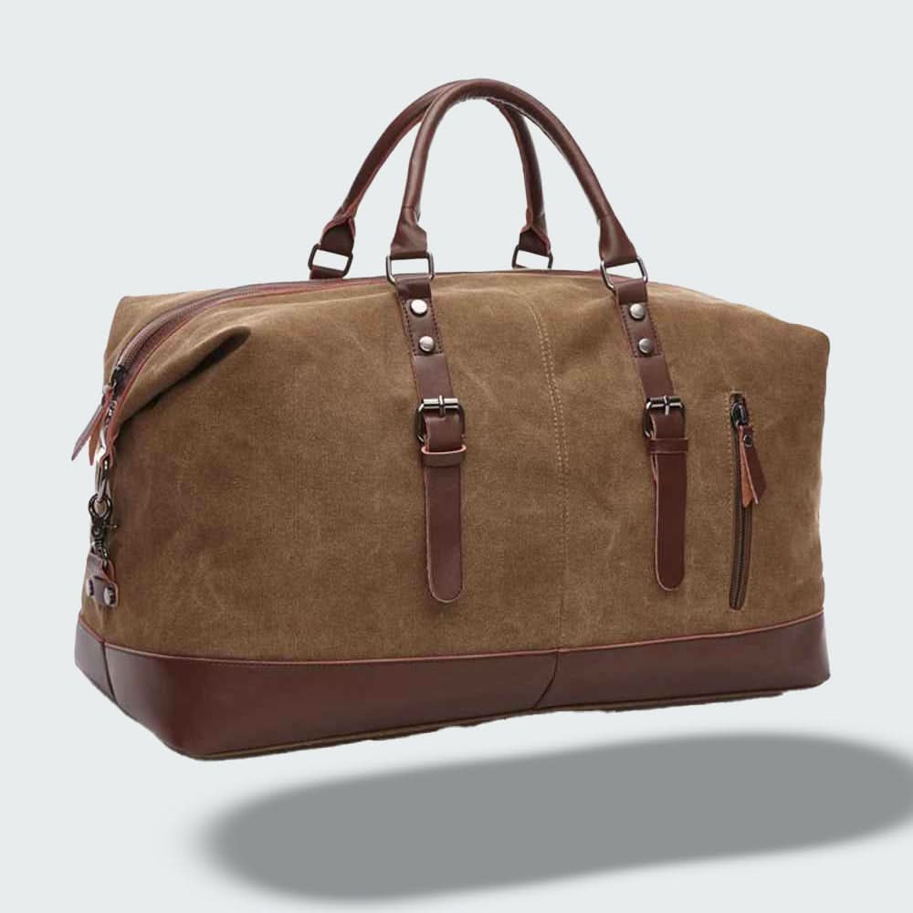 Glevato | Travel Duffle Bag in Waxed Canvas – Durable and Waterproof with Leather Details