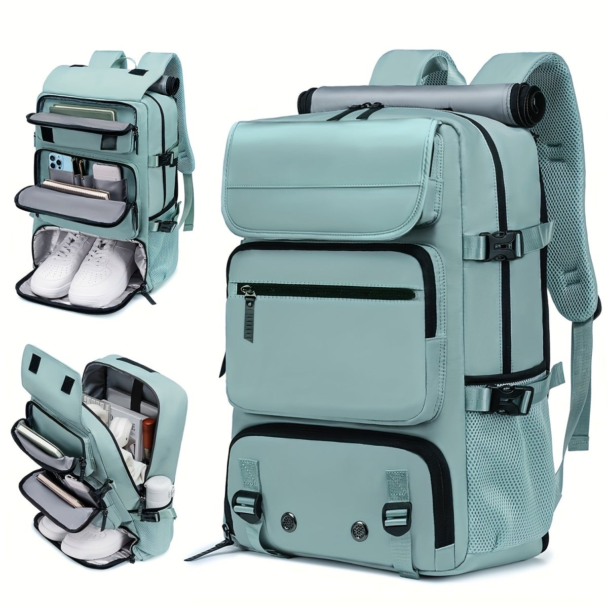 Glevato | TRAVELMAX Pack – Waterproof Travel Backpack with USB Port, Shoe Compartment & Anti-Theft Pocket