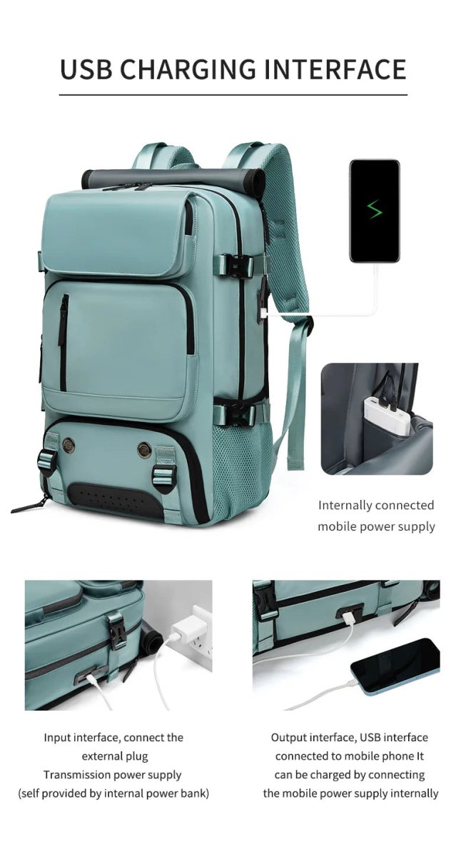 Glevato | TRAVELMAX Pack – Waterproof Travel Backpack with USB Port, Shoe Compartment & Anti-Theft Pocket