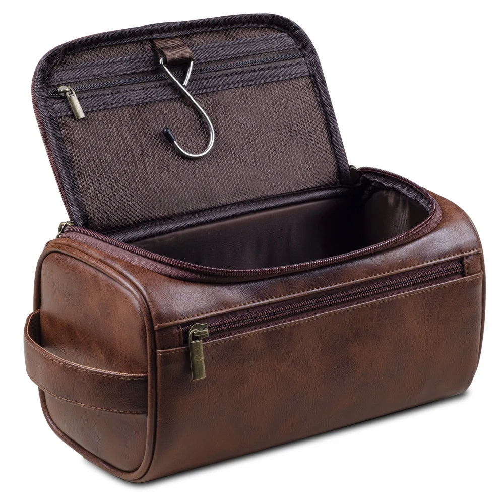 Glevato | TravelTrek Luxury Bag – Leather Toiletry Bag with Waterproof Lining and YKK Zippers