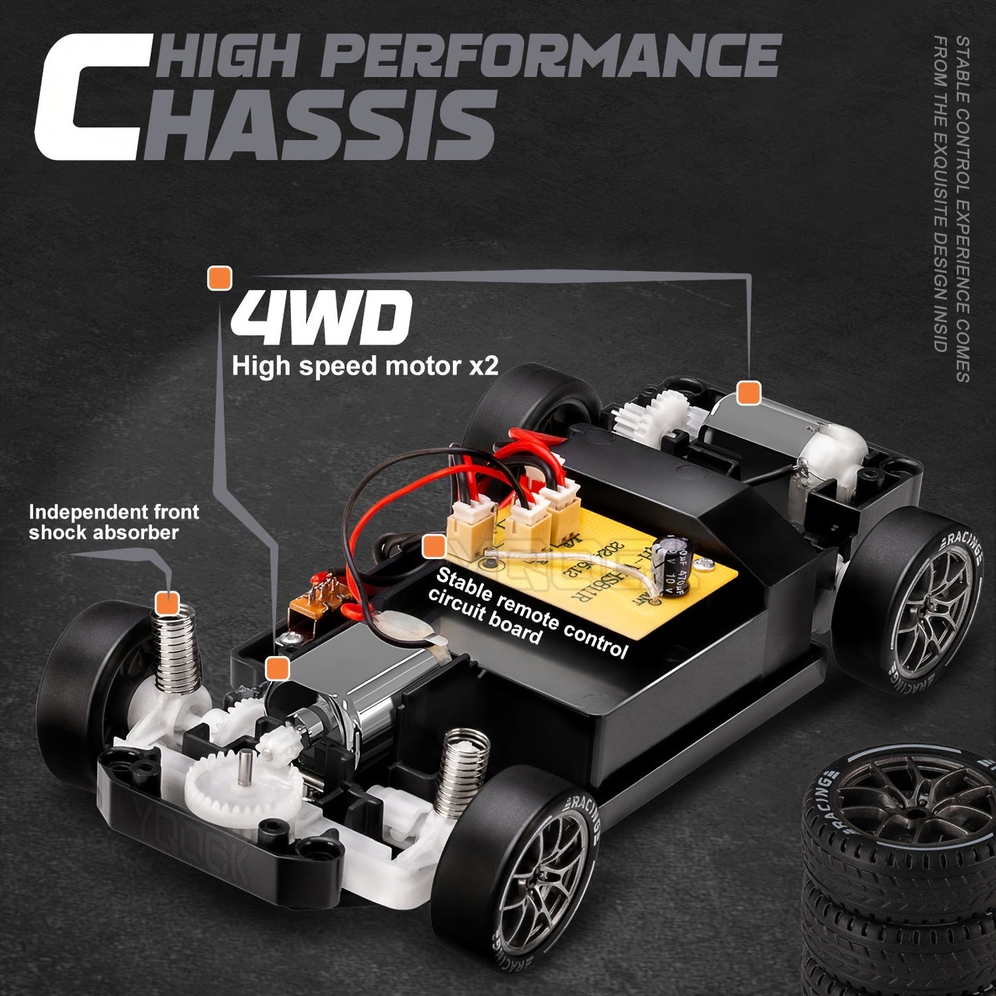Glevato | Ultimate 1:24 RC Drift Car with LED Wheels – Rechargeable 4WD Racing Toy