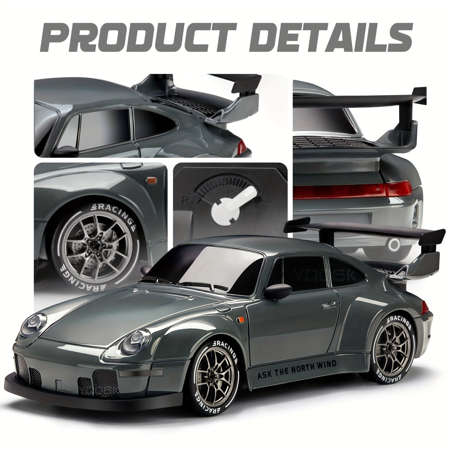 Glevato | Ultimate 1:24 RC Drift Car with LED Wheels – Rechargeable 4WD Racing Toy