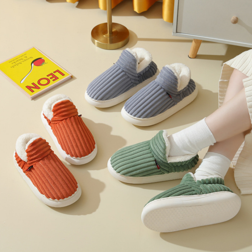 Glevato | Unisex Corduroy Lined Bootie Slippers