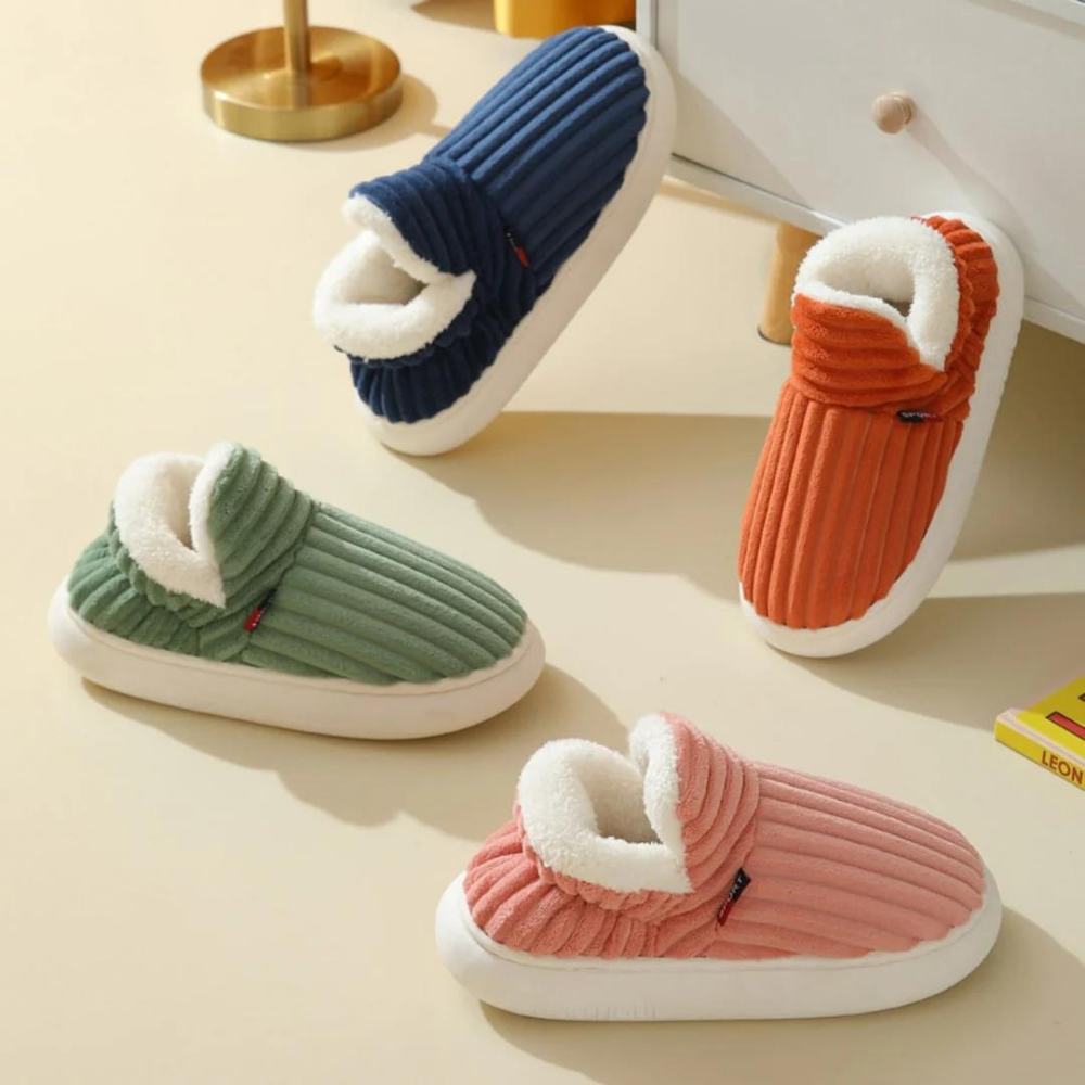 Glevato | Unisex Corduroy Lined Bootie Slippers