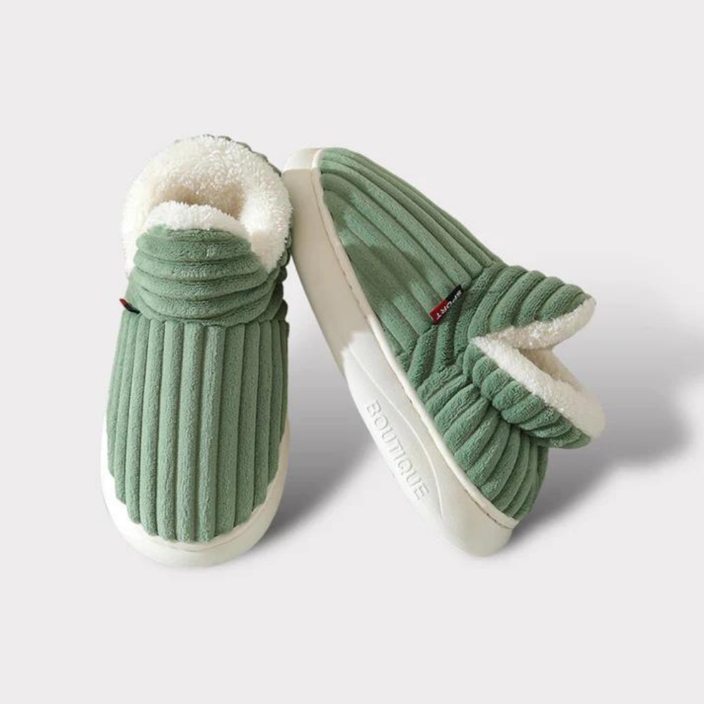 Glevato | Unisex Corduroy Lined Bootie Slippers