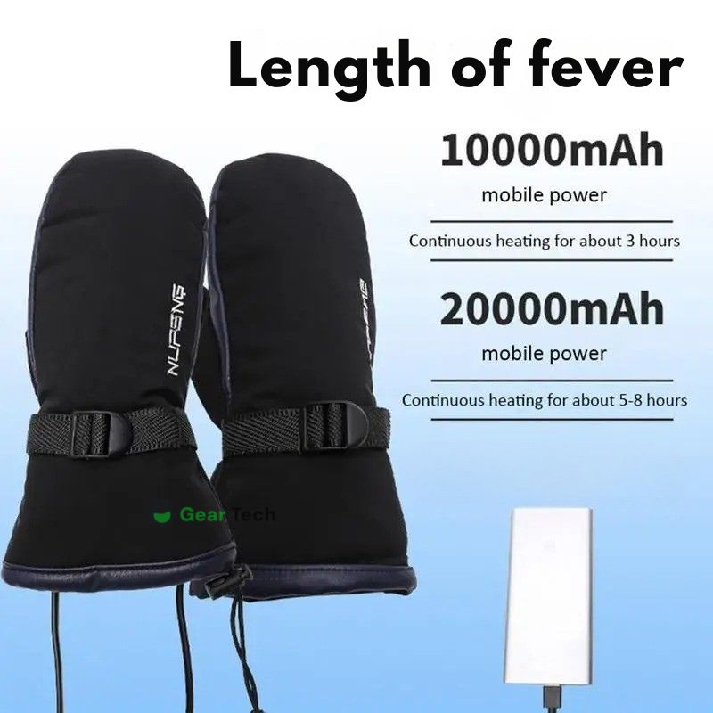 Glevato | USB Electric Heated Gloves | Plug-and-Play, Dual-Sided Heating, Waterproof Design, Suitable for Skiing, Hiking, and Daily Winter Protection