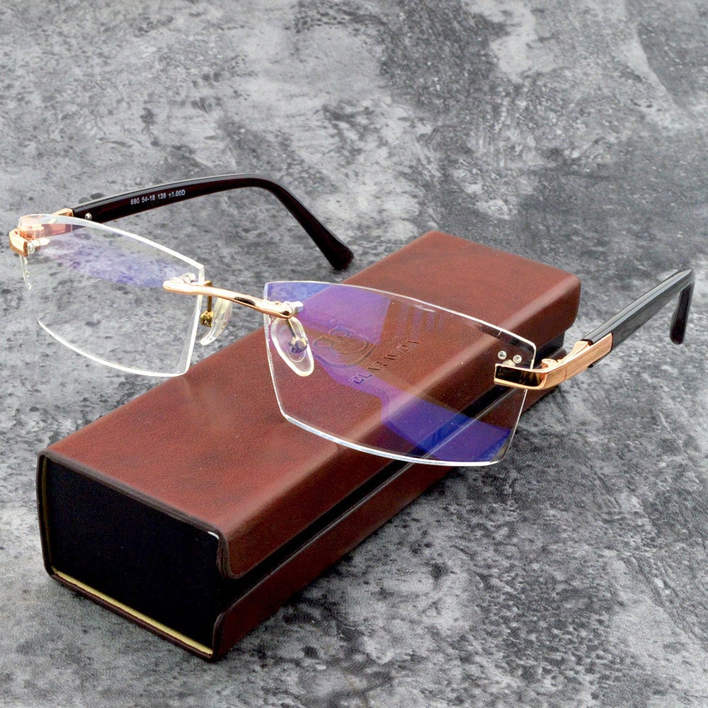 Glevato | Viselio Intelligent Reading Glasses with Progressive Lenses | Ultra-Light & Blue Light Filter | For Near & Distant Vision | Titanium Frame TR90