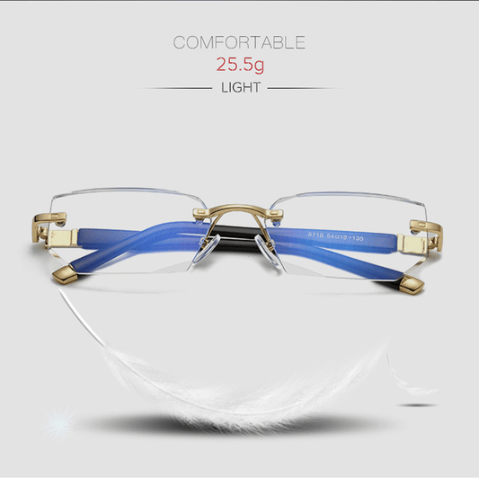 Glevato | Viselio Intelligent Reading Glasses with Progressive Lenses | Ultra-Light & Blue Light Filter | For Near & Distant Vision | Titanium Frame TR90