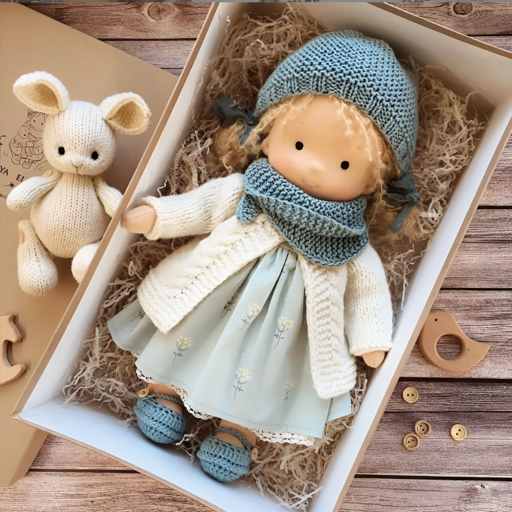 Glevato | Waldorf Cuddly Doll with Knitted Sweater