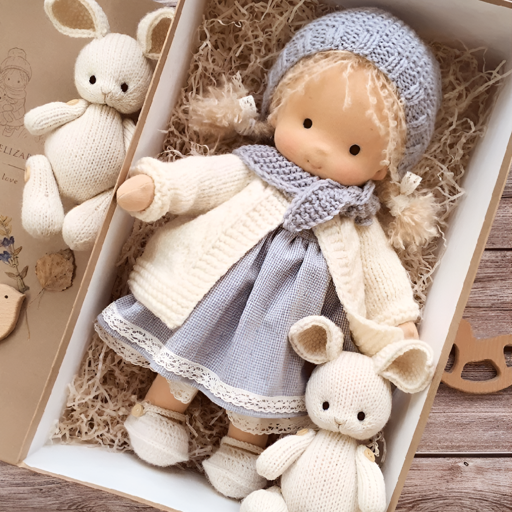 Glevato | Waldorf Cuddly Doll with Knitted Sweater