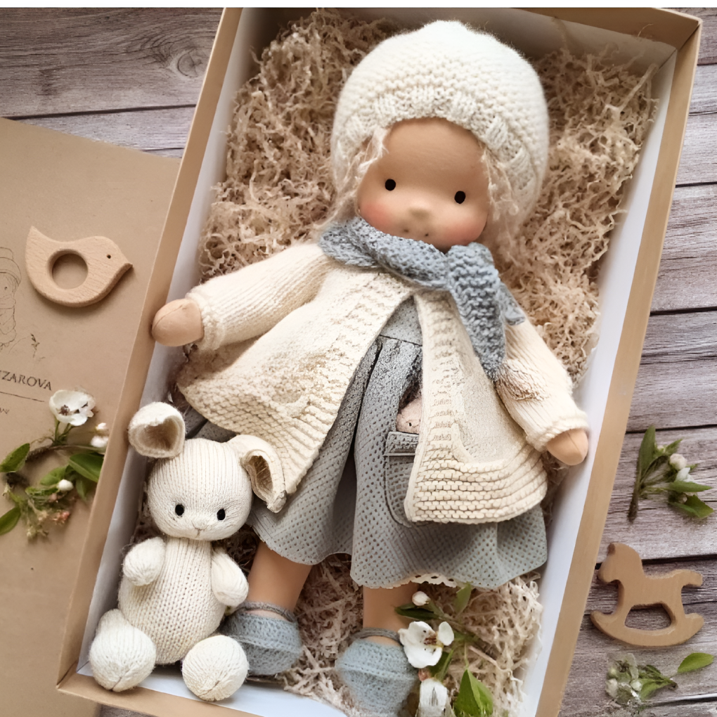 Glevato | Waldorf Cuddly Doll with Knitted Sweater
