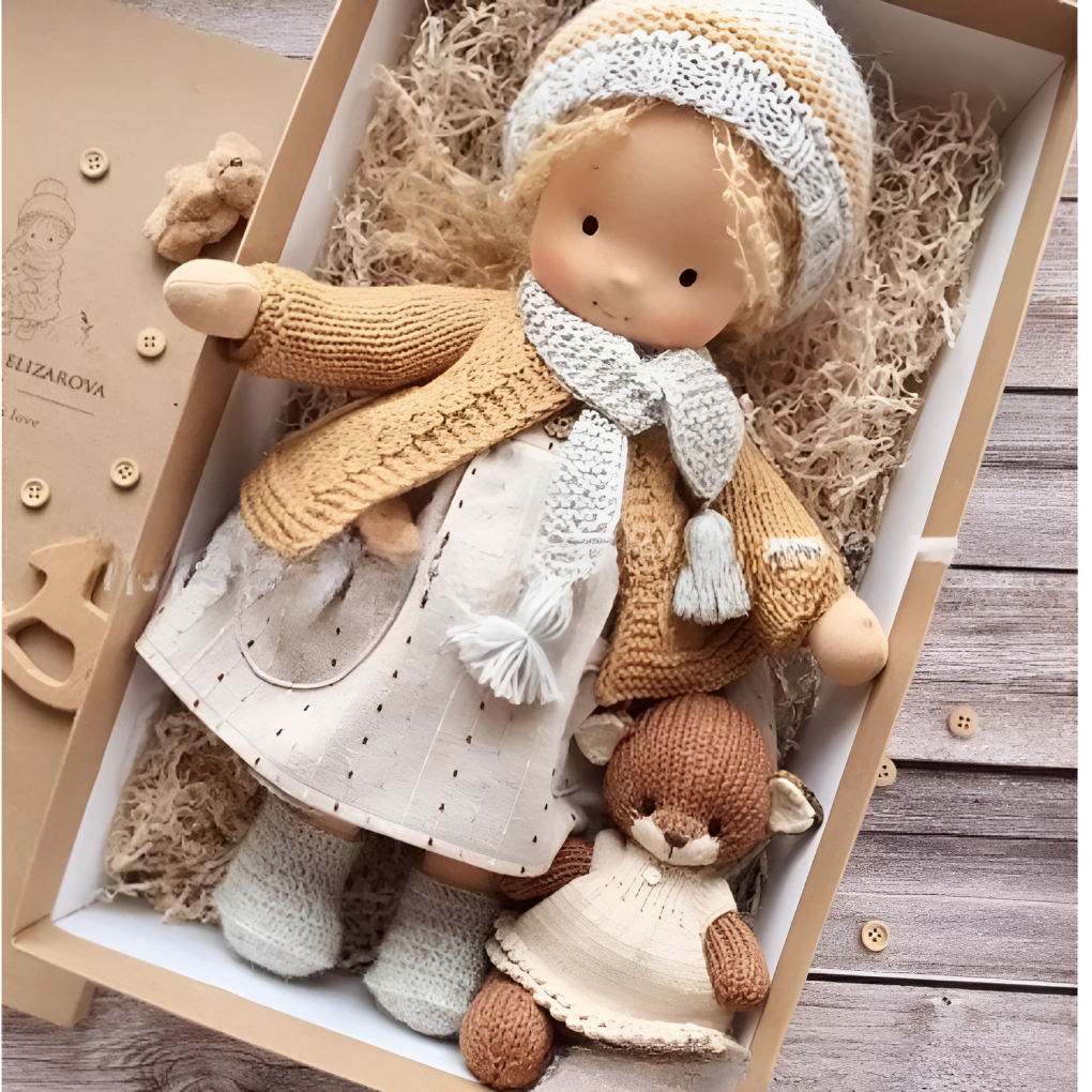 Glevato | Waldorf Cuddly Doll with Knitted Sweater