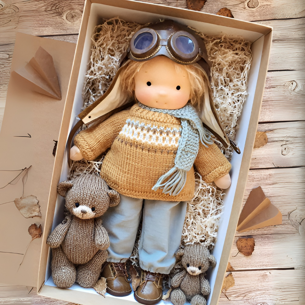 Glevato | Waldorf Cuddly Doll with Knitted Sweater