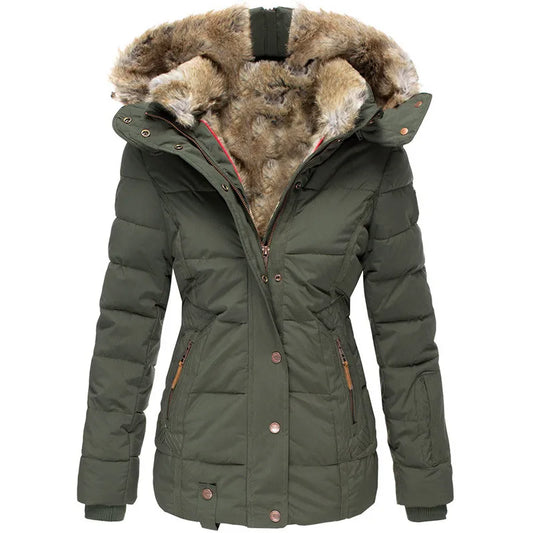 Glevato | Warm Winter Jacket with Fur Lining for Women