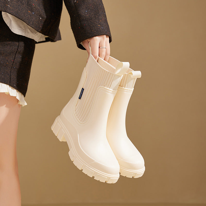 Glevato | Waterproof Rubber Boots for Women | Height-Increasing Platform & Slip-Resistant PVC