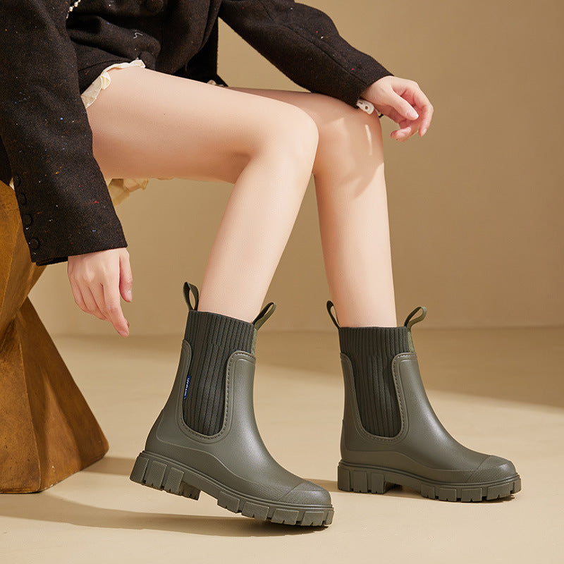Glevato | Waterproof Rubber Boots for Women | Height-Increasing Platform & Slip-Resistant PVC