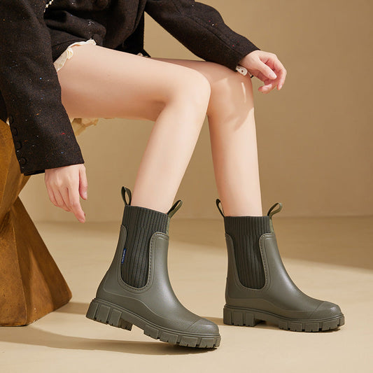 Glevato | Waterproof Rubber Boots for Women | Height-Increasing Platform & Slip-Resistant PVC