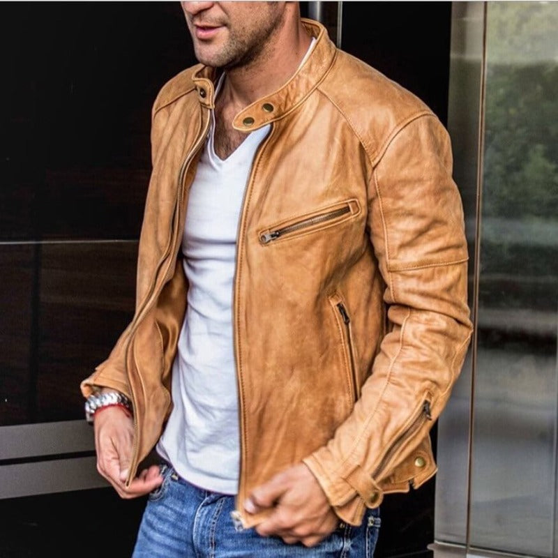 Glevato - Weatherproof, Versatile Leather Jacket for Men