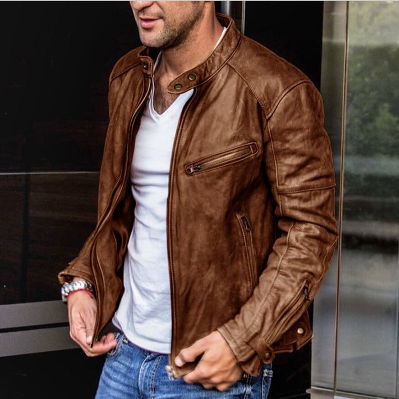Glevato - Weatherproof, Versatile Leather Jacket for Men
