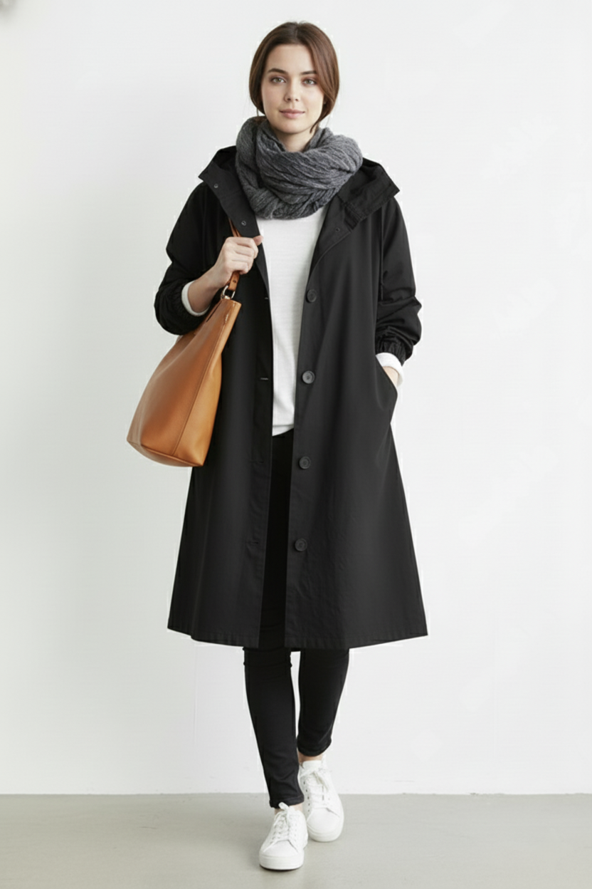 Glevato | Wind and Waterproof Trench Coat for Women – With Hood for Autumn & Winter