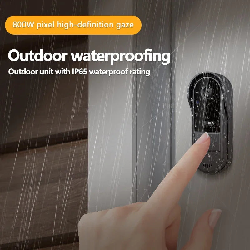 Glevato | Wireless Video Doorbell with Intercom and HD Night Vision – 4.3” IPS Display, Waterproof